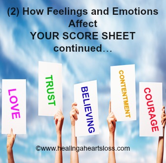 How Feelings and Emotions Affect YOUR SCORE SHEET! continued…